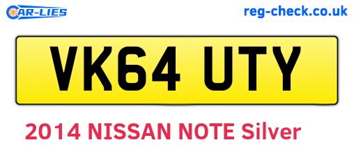 VK64UTY are the vehicle registration plates.