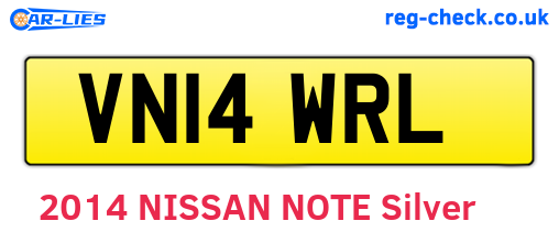 VN14WRL are the vehicle registration plates.