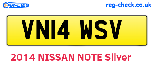 VN14WSV are the vehicle registration plates.