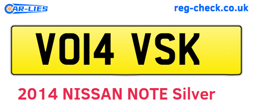 VO14VSK are the vehicle registration plates.