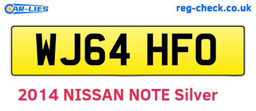 WJ64HFO are the vehicle registration plates.