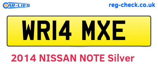 WR14MXE are the vehicle registration plates.