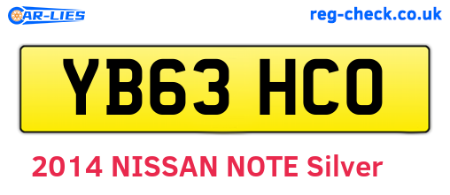 YB63HCO are the vehicle registration plates.