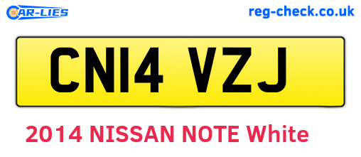 CN14VZJ are the vehicle registration plates.