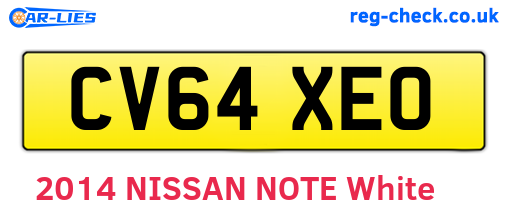 CV64XEO are the vehicle registration plates.