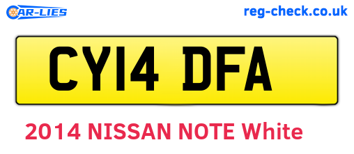 CY14DFA are the vehicle registration plates.
