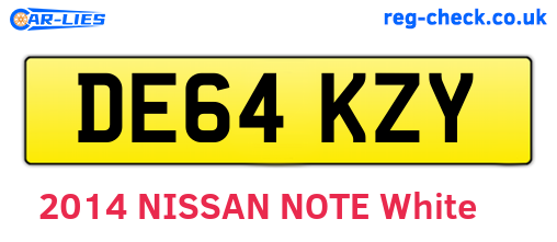 DE64KZY are the vehicle registration plates.