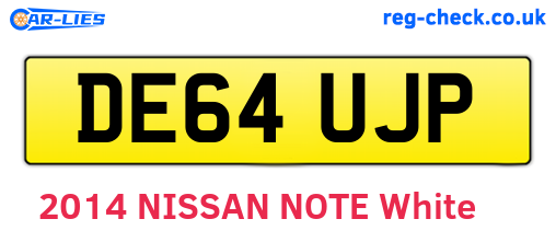 DE64UJP are the vehicle registration plates.