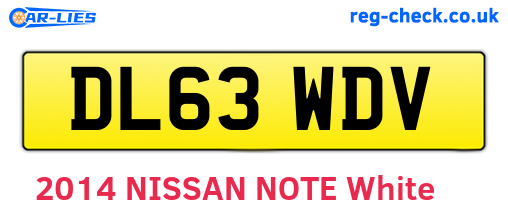 DL63WDV are the vehicle registration plates.