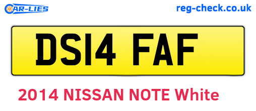 DS14FAF are the vehicle registration plates.