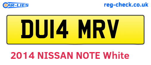 DU14MRV are the vehicle registration plates.