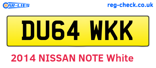DU64WKK are the vehicle registration plates.
