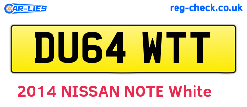 DU64WTT are the vehicle registration plates.