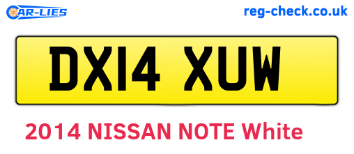 DX14XUW are the vehicle registration plates.