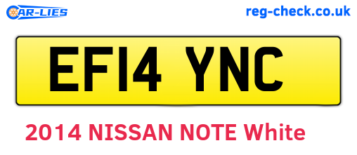 EF14YNC are the vehicle registration plates.