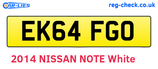 EK64FGO are the vehicle registration plates.