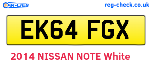 EK64FGX are the vehicle registration plates.