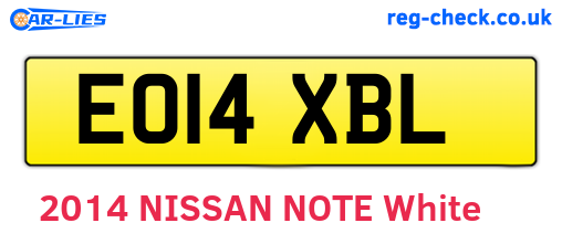 EO14XBL are the vehicle registration plates.