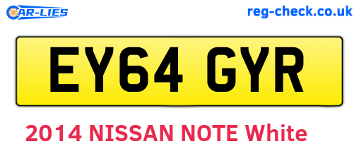 EY64GYR are the vehicle registration plates.