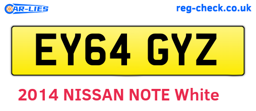 EY64GYZ are the vehicle registration plates.