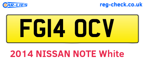 FG14OCV are the vehicle registration plates.