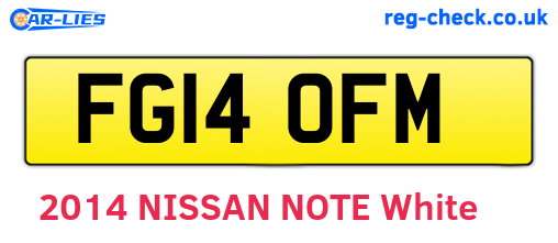 FG14OFM are the vehicle registration plates.
