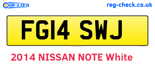 FG14SWJ are the vehicle registration plates.