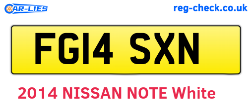 FG14SXN are the vehicle registration plates.
