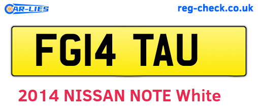 FG14TAU are the vehicle registration plates.