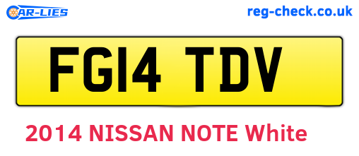 FG14TDV are the vehicle registration plates.