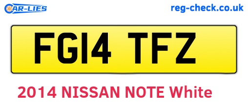 FG14TFZ are the vehicle registration plates.