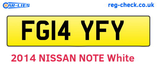 FG14YFY are the vehicle registration plates.