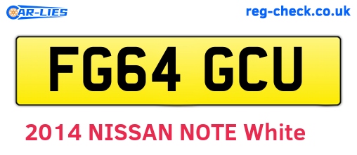 FG64GCU are the vehicle registration plates.