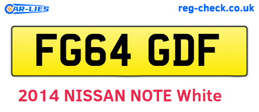 FG64GDF are the vehicle registration plates.