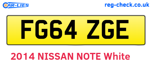 FG64ZGE are the vehicle registration plates.