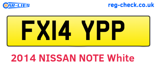 FX14YPP are the vehicle registration plates.