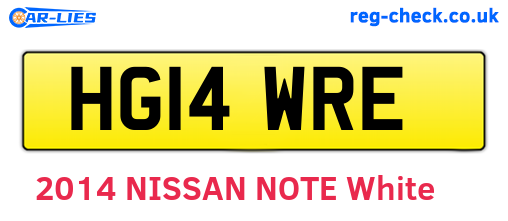 HG14WRE are the vehicle registration plates.