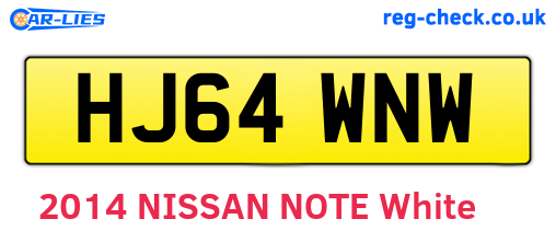 HJ64WNW are the vehicle registration plates.