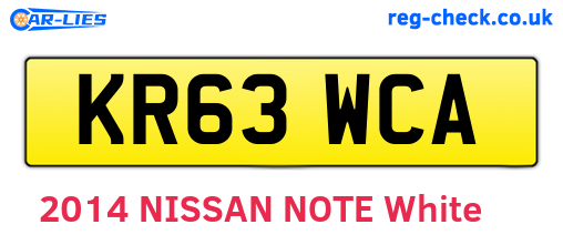 KR63WCA are the vehicle registration plates.
