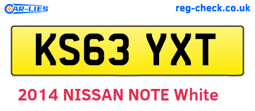 KS63YXT are the vehicle registration plates.