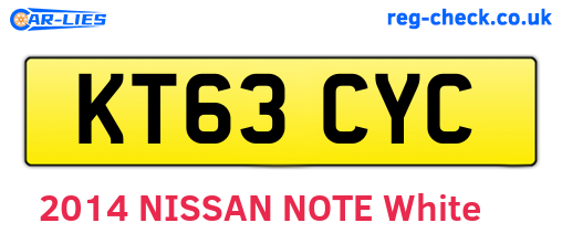 KT63CYC are the vehicle registration plates.