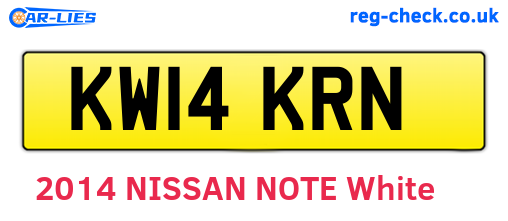 KW14KRN are the vehicle registration plates.