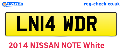 LN14WDR are the vehicle registration plates.