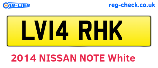 LV14RHK are the vehicle registration plates.