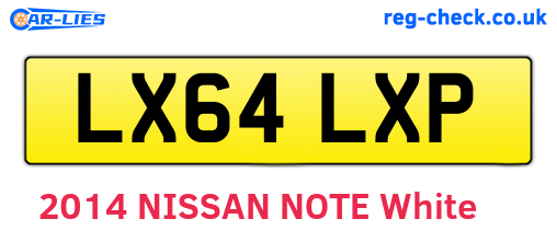 LX64LXP are the vehicle registration plates.