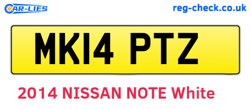 MK14PTZ are the vehicle registration plates.