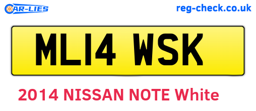 ML14WSK are the vehicle registration plates.