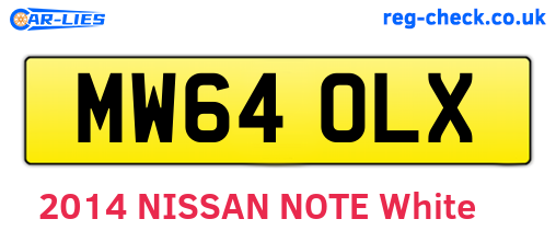MW64OLX are the vehicle registration plates.