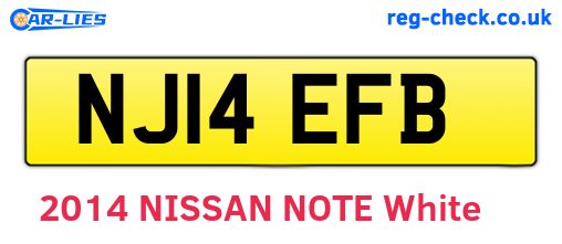 NJ14EFB are the vehicle registration plates.
