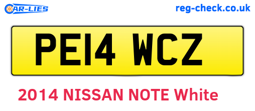 PE14WCZ are the vehicle registration plates.
